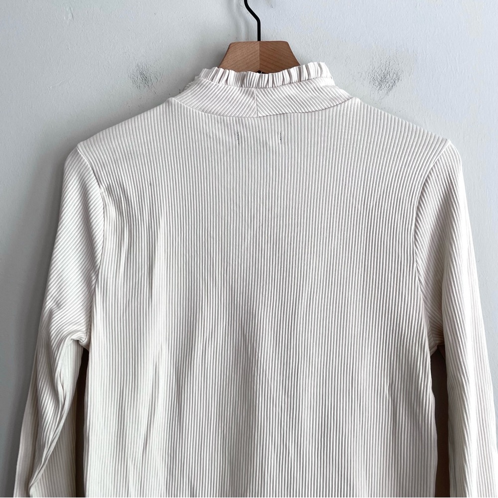 J.Crew Long Sleeve Ribbed Ruffle Neck Top - Picture 10 of 11